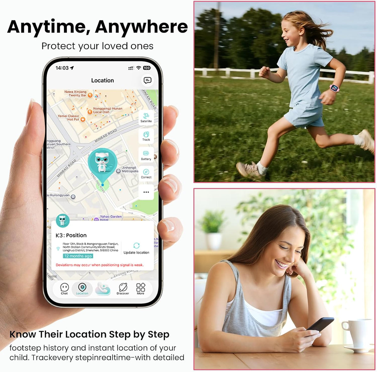 Reloj inteligente para niños con rastreador GPS