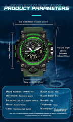 Reloj para Hombre AIMES Deportivo al Aire Libre a Prueba de Agua Militar con Fecha, Función Múltiple, Pantalla LED, Alarma, Cronómetro y Tácticas para Hombres