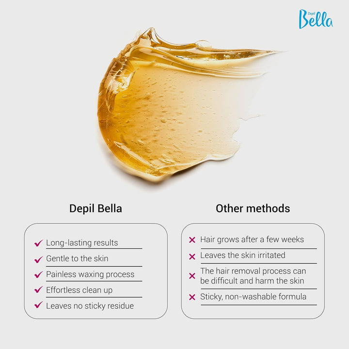 DEPIL BELLA Cera de azúcar brasileña, cera depilatoria para uso per...