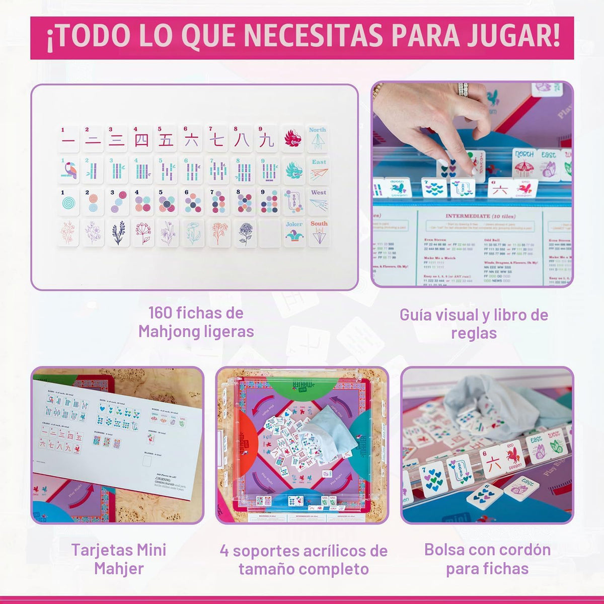 Mini Mahjer Mahjong para niños, juego de mahjong americano | Rackin' Rosie