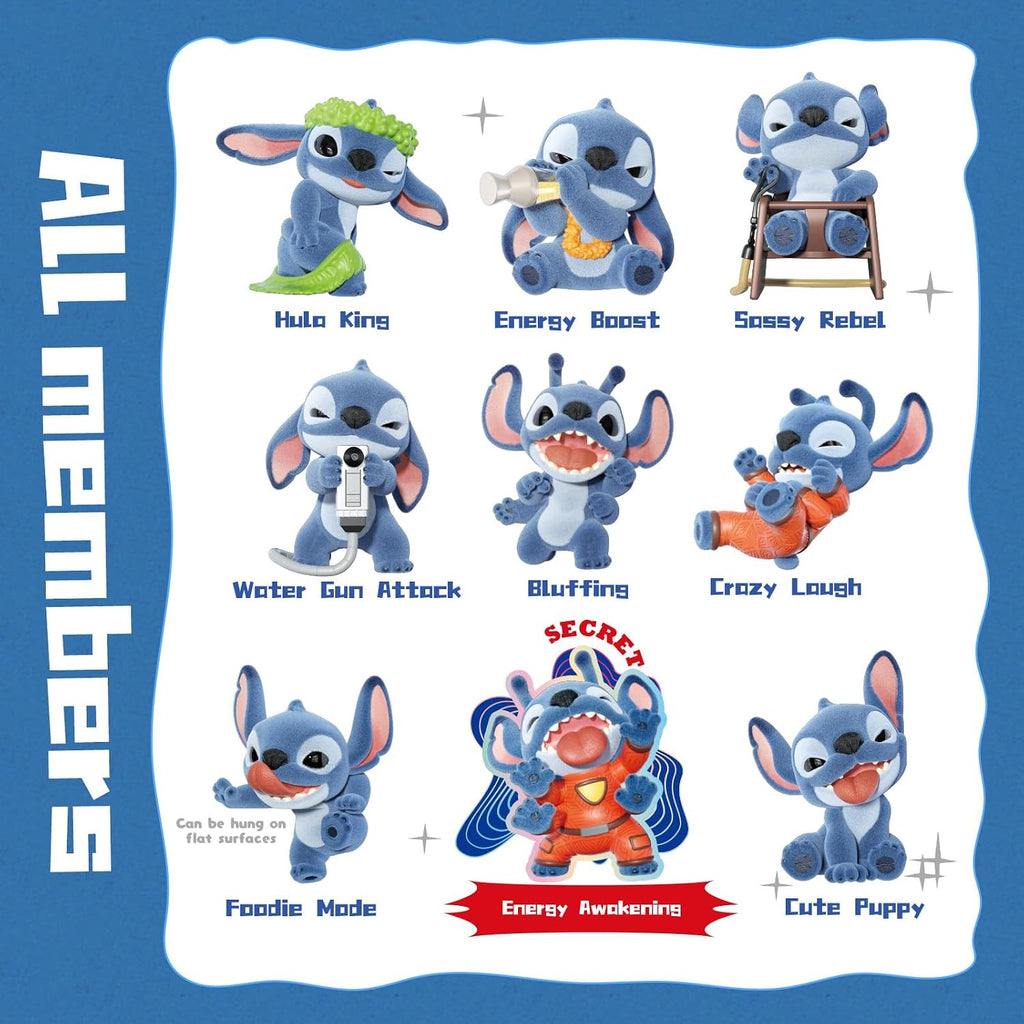 MINISO Disney Stitch Naughty Stitch Series - Figuras ciegas de caja ciega, diseño aleatorio, figuras coleccionables, decoración del hogar, regalos de cumpleaños de vacaciones para coleccionistas y fanáticos, caja individual