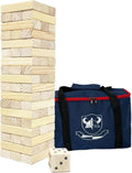 Juego de torre de madera para patio al aire libre para la familia, juego de apilamiento de bloques (grande-1.48 pies)