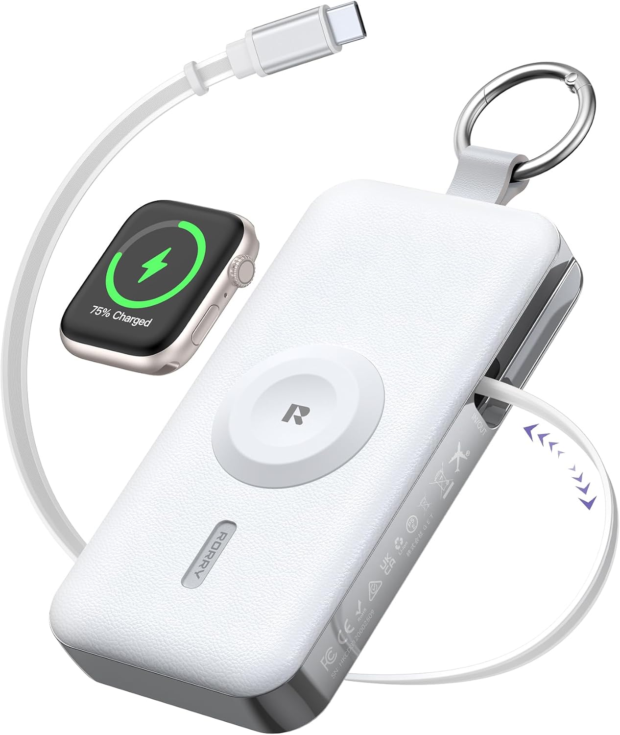 RORRY CharmGo Cargador portátil 3 en 1 iPhone Power Bank para Apple...