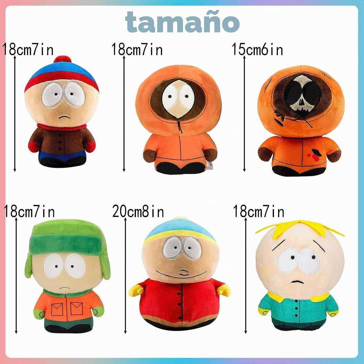 YZONU SP - Juguetes suaves de anime, muñeca de felpa, linda almohada de animales de peluche para niños, adultos y fanáticos (6 unidades)