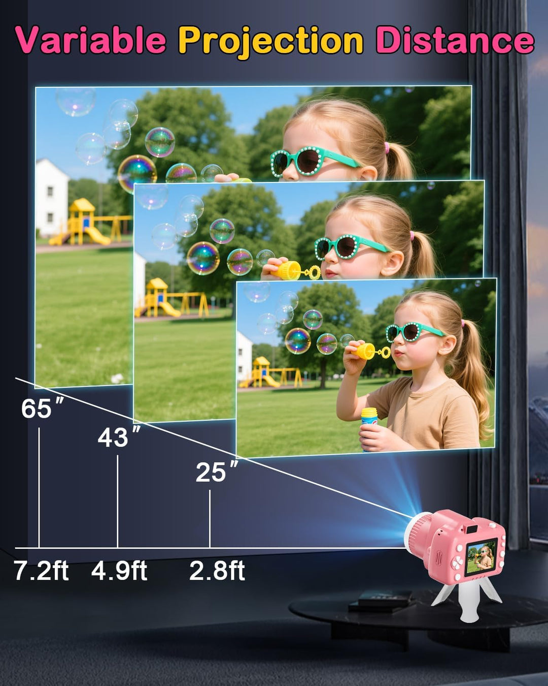 Cámara para niños con proyector: regalo perfecto para cumpleaños, N...