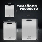 Juego de 3 tablas de cortar de acero inoxidable, tablas de cortar no tóxicas para cocina