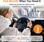 Funda inalámbrica para volante con calefacción, batería dual recargable