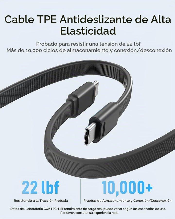CUKTECH Banco de energía de 20,000 mAh con cable USB-C integrado, c...