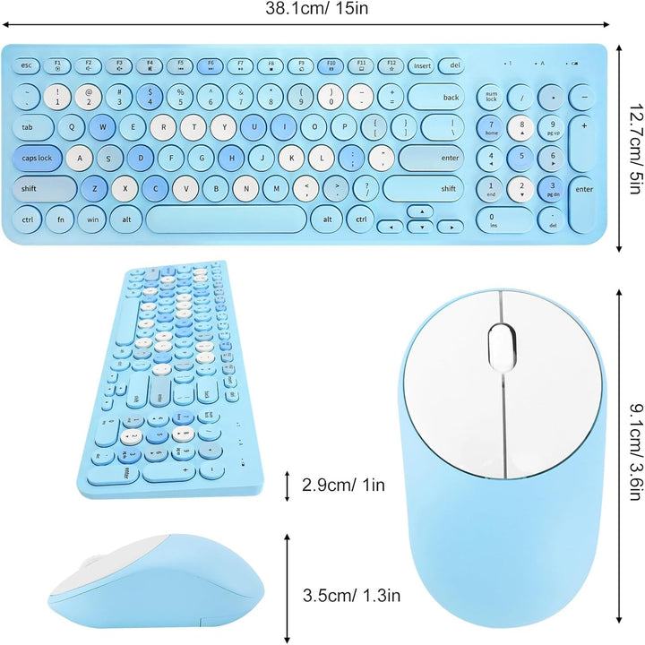 Combo de teclado y mouse inalámbricos, teclado retro de máquina de...