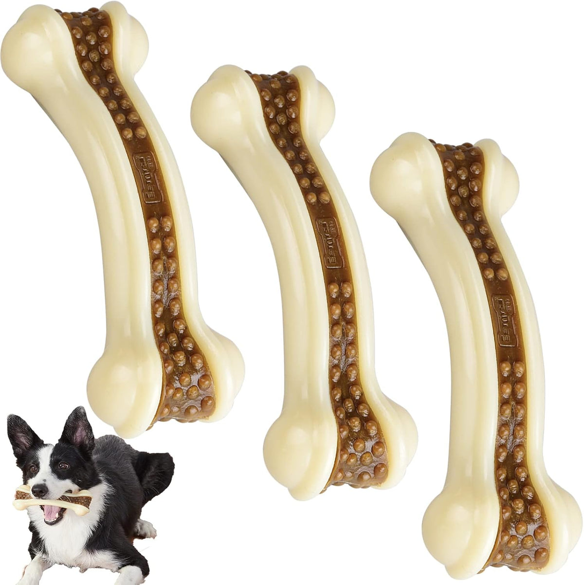 Paquete de 3 juguetes masticables para perros para masticadores agresivos