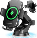 Soporte de cargador de coche inalámbrico 3 en 1, soporte de teléfono de sujeción automática de carga rápida de 15 W para iPhone 17 16 15 14, Samsung Galaxy S24 S23, tablero de instrumentos