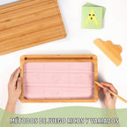 AtMini Montessori Bandeja de arena con tapa, bandejas de arena de madera para niños que escriben letras y números, imprescindibles para el aula preescolar, herramientas de aprendizaje de jardín de