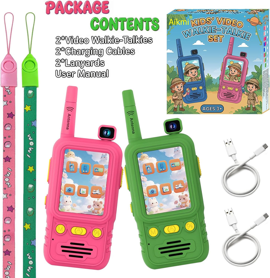 Aikmi Walkie Talkies de video para niños, juguete para niño y niña