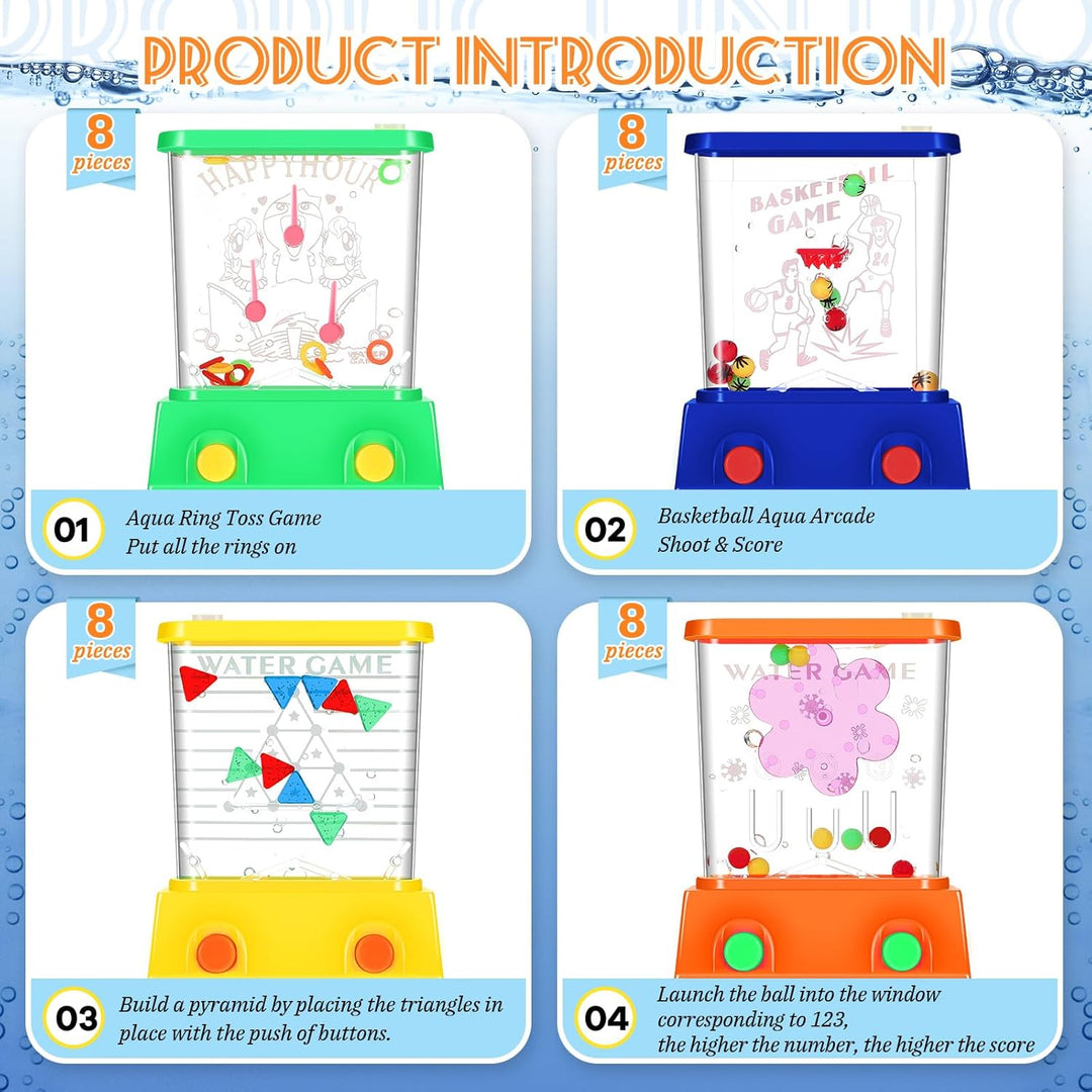 Lewtemi 32 anillos de agua de mano, juego de agua, arcade, mini ani...