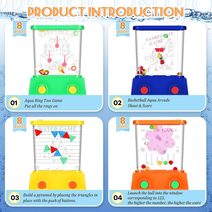 Lewtemi 32 anillos de agua de mano, juego de agua, arcade, mini ani...