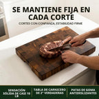 SHUMARU Tabla de cortar de grano final de 17.3 × 12.6 × 2 pulgadas, bloque de carnicero profesional de tamaño familiar, bloque de cortar de madera exótica gruesa, tabla de cortar de madera apta para
