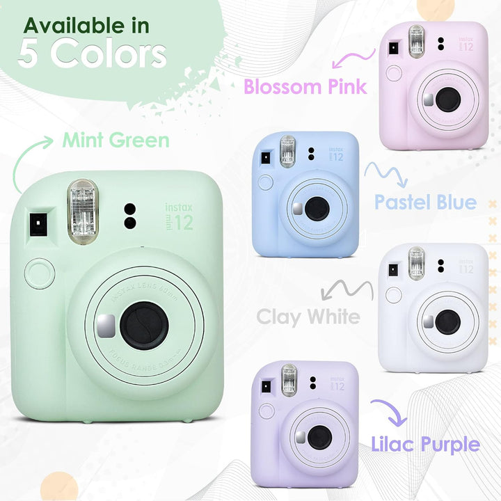 Cámara instantánea Fujifilm Instax Mini 12 color rosa flor y paquet...
