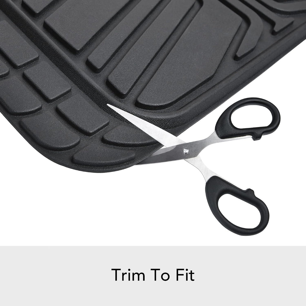 Amazon Basics 2 alfombrillas de goma antideslizantes de alta calidad para todas las estaciones para automóviles, SUV y camiones, ajuste universal, color negro