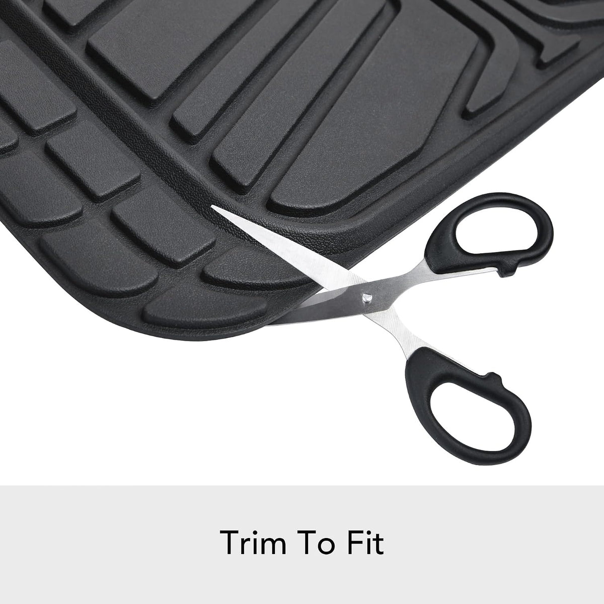 Amazon Basics 2 alfombrillas de goma antideslizantes de alta calidad para todas las estaciones para automóviles, SUV y camiones, ajuste universal, color negro