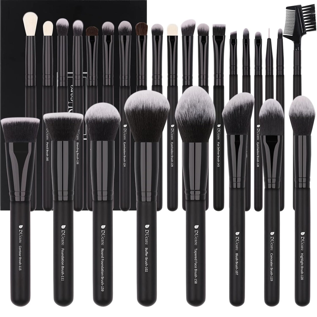 DUcare Juego de brochas de maquillaje profesional, 27 piezas, juego...