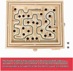 Juego de laberinto de madera, juego de mesa de laberinto de inclinación de bola de mármol, juego de equilibrio de mesa y juguete para niños y adultos