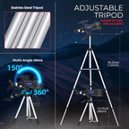 Telescopio para niños y principiantes, 2.756 in de apertura (15X-150X) AZ Mount Telescopios para astronomía, telescopio refractor portátil con trípode, adaptador de teléfono