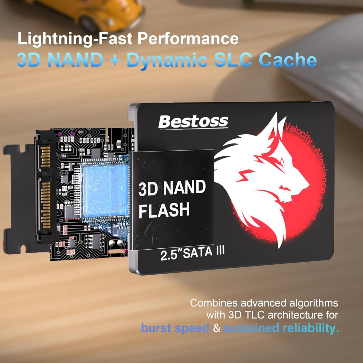 Bestoss Disco duro interno SSD de 128 GB de 2.5 pulgadas para PC o...