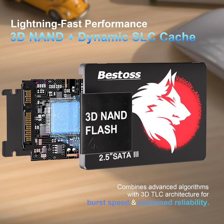 Bestoss Disco duro interno SSD de 256 GB de 2.5 pulgadas para PC o...