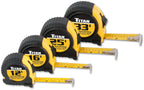 Titan Cinta métrica 10902 con marcas estándar de fácil lectura y estuche duradero, juego de 4 piezas, 12 pies, 16 pies, 25 pies y 33 pies