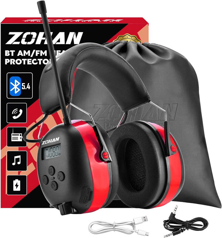 ZOHAN AM\/FM Radio Headphone with Digital Display,Ear Protection No...