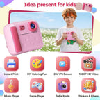 Cámara de impresión instantánea para niños, pantalla 2.5D 48MP cámara