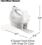 Hamilton Beach Power Deluxe - Batidora de mano eléctrica de 6 velocidades con QuickBurst
