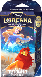 Ravensburger Disney Lorcana TCG: The First Chapter - Cubierta de inicio para un jugador de zafiro y acero | Juego atractivo | Más de 200 obras de arte originales de Disney | Ideal para mayores de 8 años