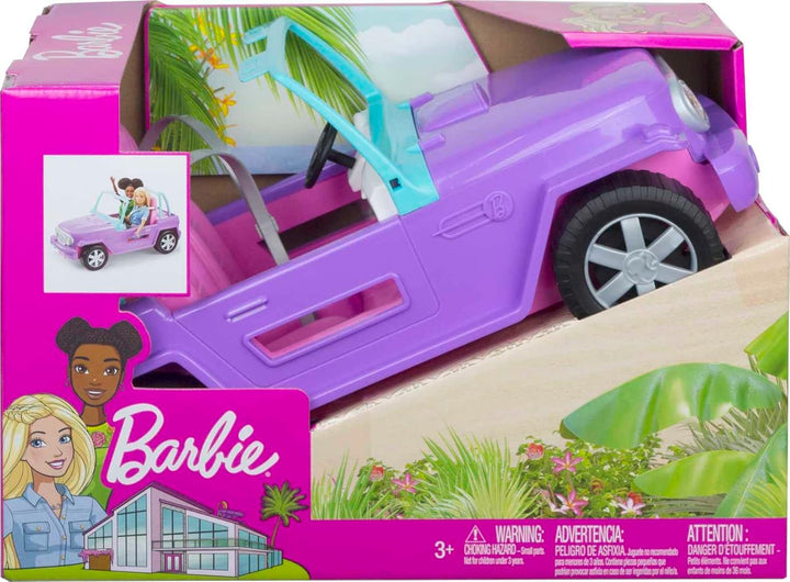 Barbie - Vehículo todo terreno color morado con asientos