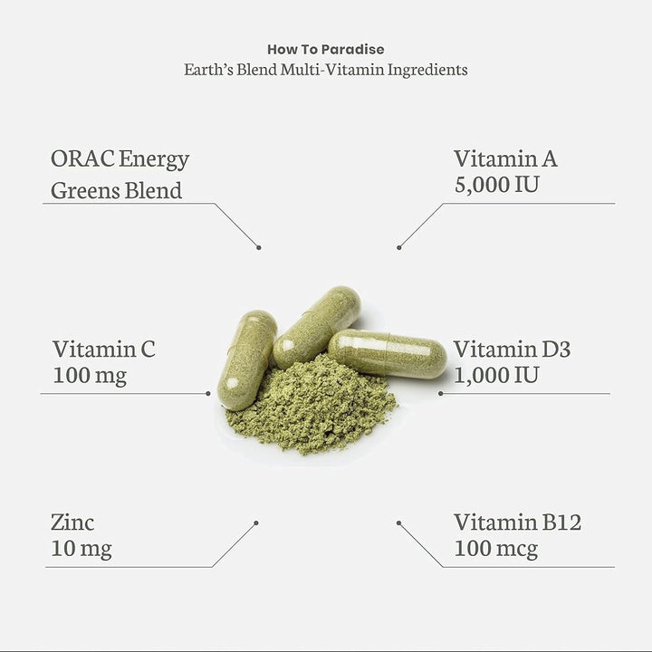 Paradise Herbs Earth's Blend Cápsulas multivitamínicas diarias...