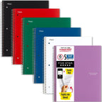 Five Star - Cuaderno espiral, 5 sujetos, papel con rayas universitarias, 200 hojas, 10.9 x 8.0 en, colores surtidos, 6 unidades