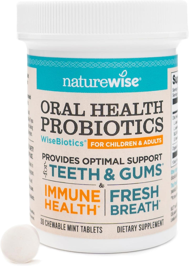 NatureWise Probióticos orales para el mal aliento bucal, menta mast...