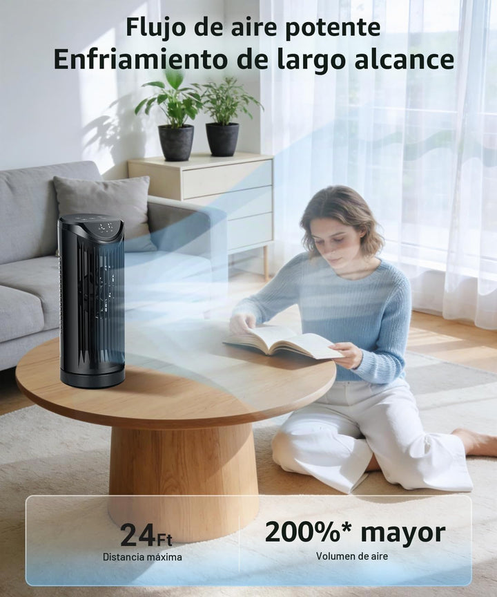 Ventilador de torre personal para dormitorio, ventilador de mesa de...