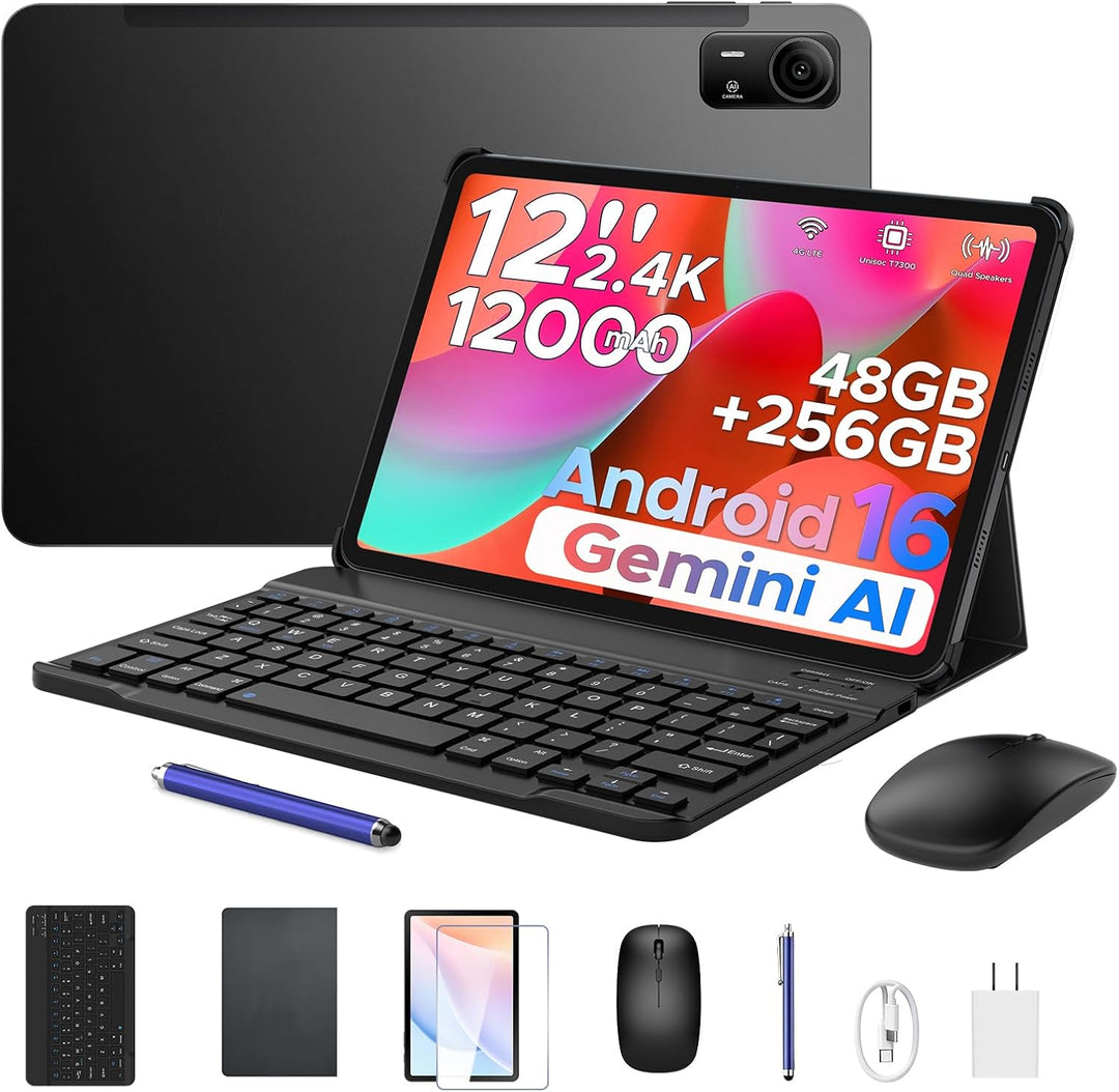 P12 Pro Tableta de 12 Pulgadas Android 16, 12000mAh\/18W, T7300 Oct...