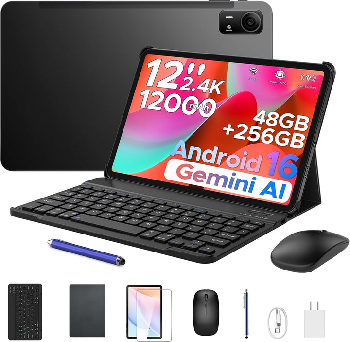 P12 Pro Tableta de 12 Pulgadas Android 16, 12000mAh\/18W, T7300 Oct...