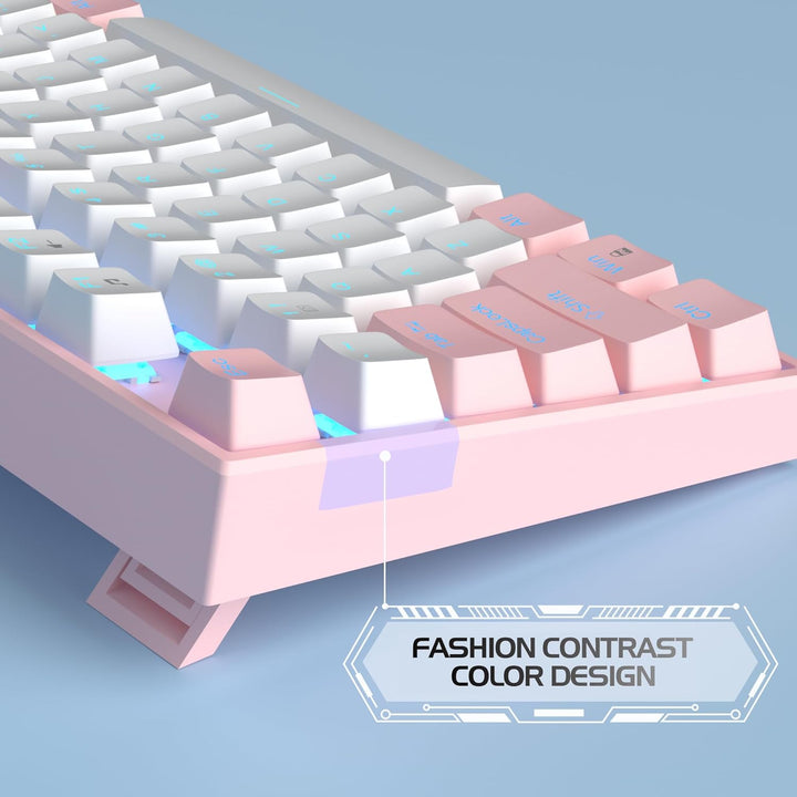 MageGee Teclado mecánico 75% para juegos, interruptor rojo, retroil...