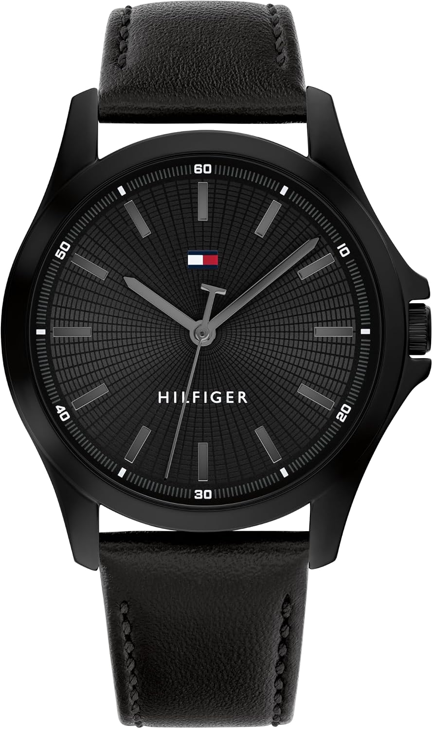 Tommy Hilfiger Hombre Reloj de cuarzo de 3 manecillas – Caja de 42mm, correa de cuero, 3 ATM de resistencia al agua, reloj moderno para uso diario, regalo para él