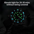 ADDIESDIVE Reloj de buceo para hombre de 1.614 in con movimiento de cuarzo para hombre, esfera fácil de leer, 200 M, impermeable, BGW9, luminoso, analógico, naranja, rojo, verde/negro, esfera