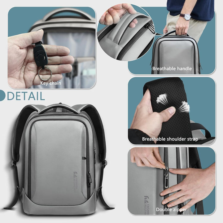 hk Mochila para laptop para hombres con puerto de carga USB para ne...