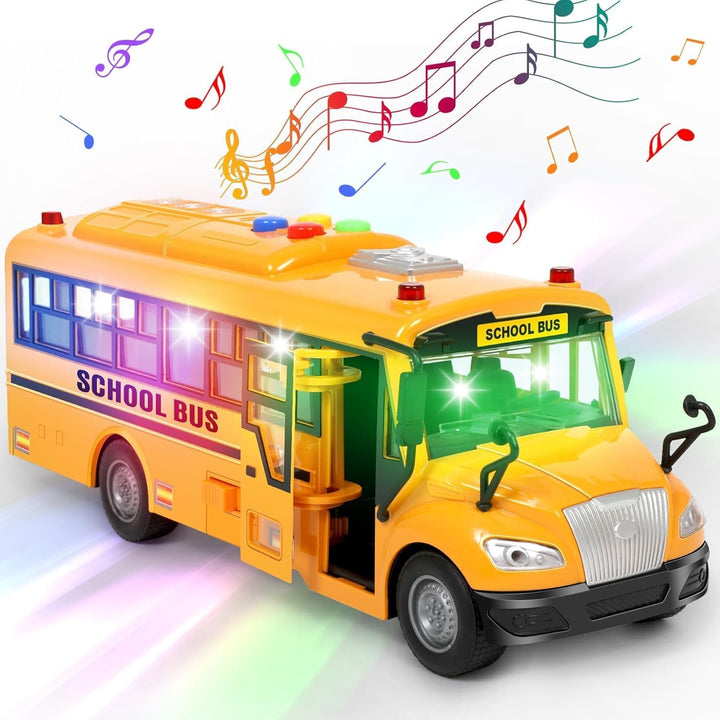 Juguetes amarillos de autobús escolar para niños pequeños