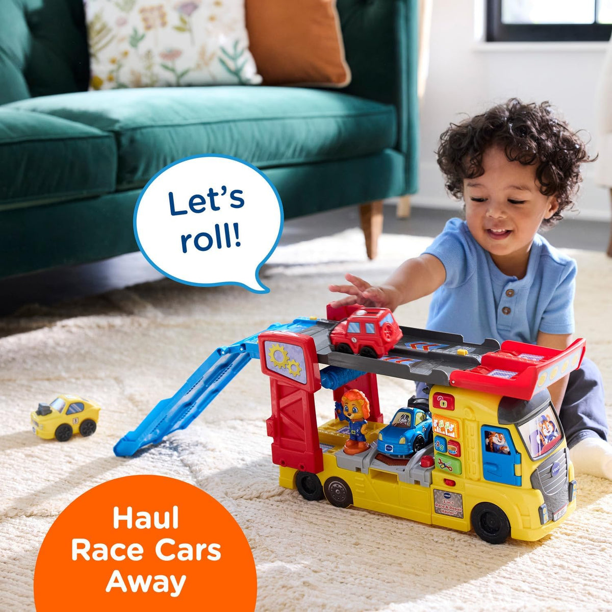 VTech 3-en-1 Vehículo de Carrera y Taller Interactivo para F toddlers