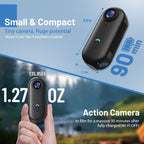 Mini cámara de acción WiFi 4K de 128 GB pulgar, POV, portátil, grabadora de video portátil con videocámara submarina IPX7, soporte para casco, DV deportivo magnético para bicicleta, mascotas, vlogging (negro)