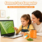 Microscopio y telescopio para niños 2 en 1, 1000X, pantalla de 2" IPS (amarillo)