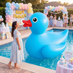 Hungdao Pato inflable gigante de 5 pies, enorme pato de goma, flotador inflable de piscina para adultos, verano, playa, piscina, decoración de fiesta