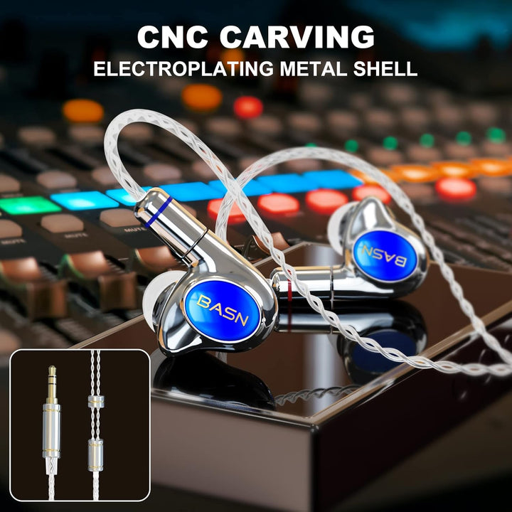 BASN Metalen PRO 4 Drivers Auriculares intraurales para músicos, au...